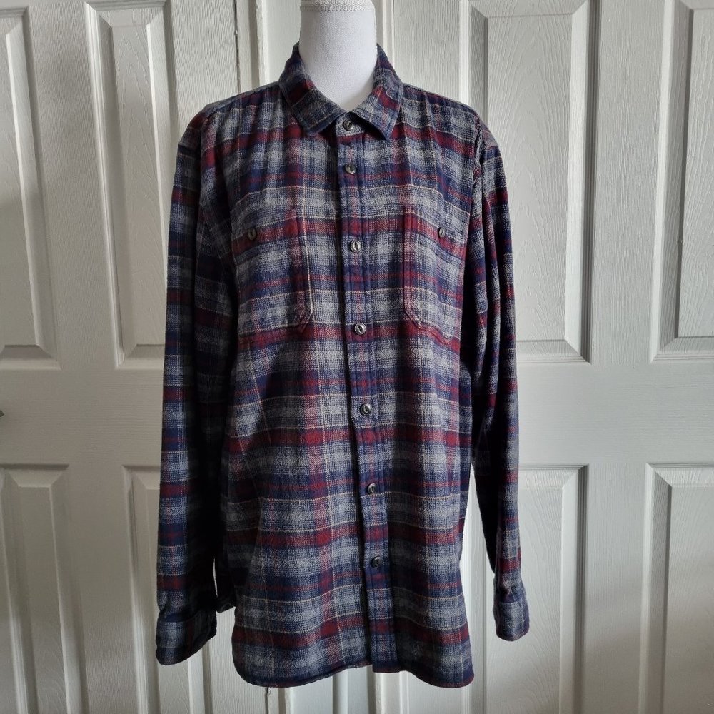 Roots Brushed Cotton Plaid Long Sleeve Shirt Size XL
